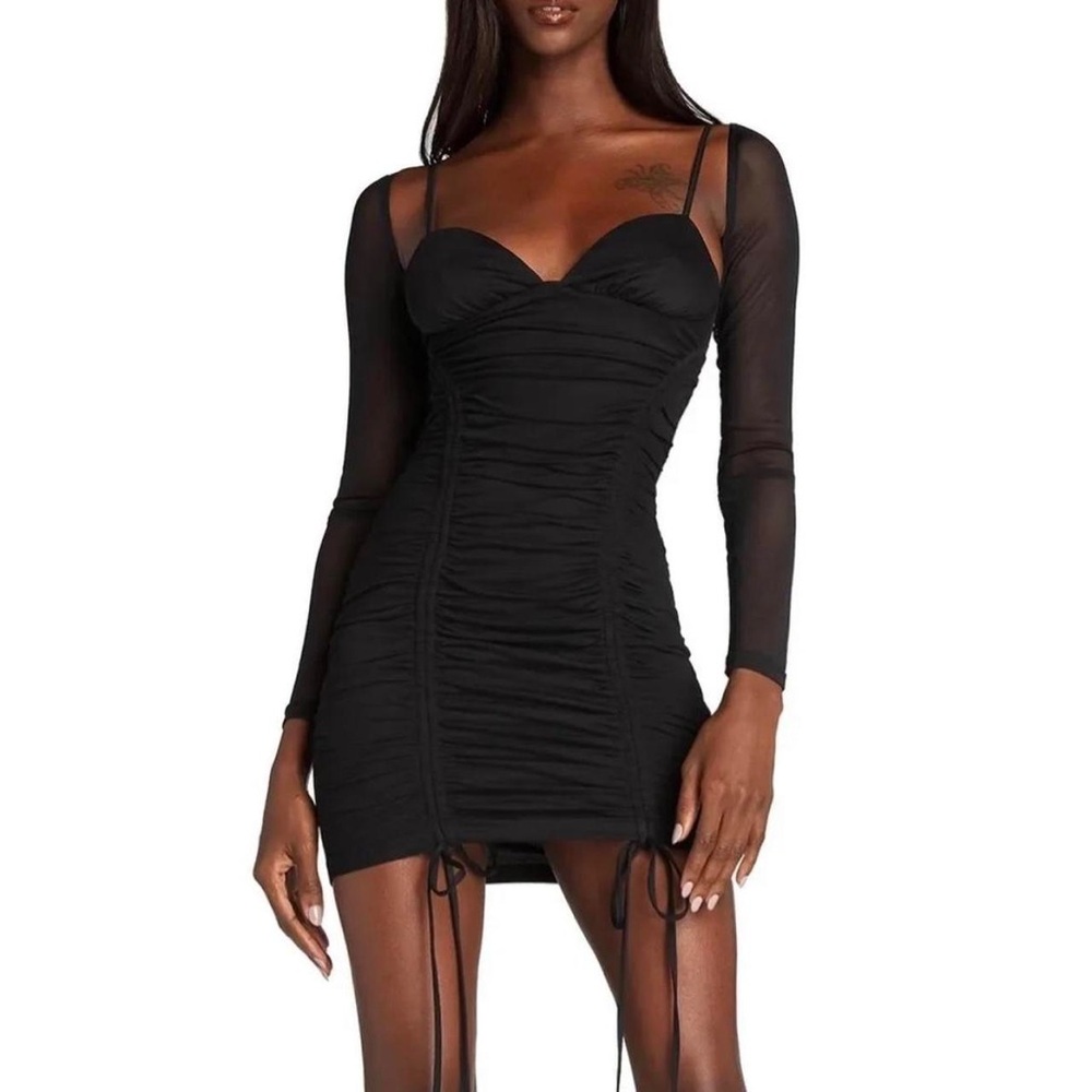 I AM GIA black long sleeve mini dress